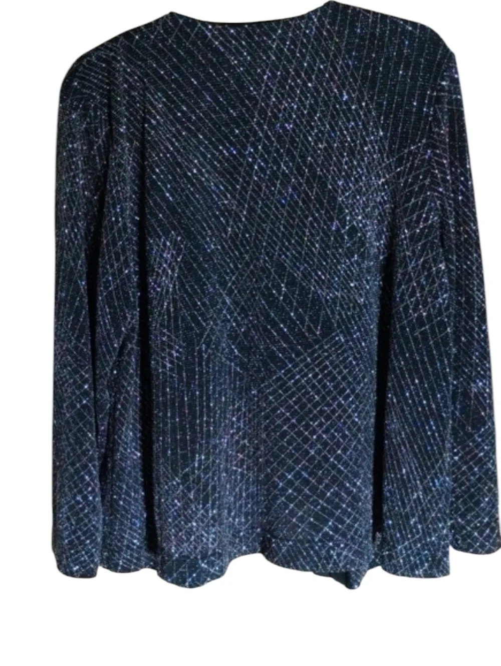 R & M Richards Vintage Black and Silver Sparkling Women's Cardigan Sz 16WP